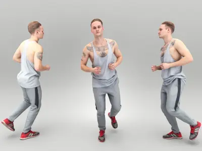 Young man running 415 Low-poly 3D model