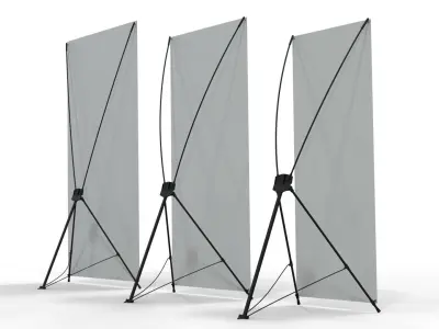 X-Banner Display Set - 3 Sizes 3D model