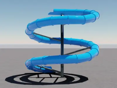 Water Slide 3D model Low-poly 3D model