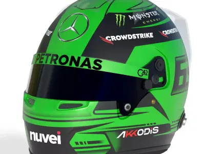 F1 Mercedes Helmets 2023 3D model