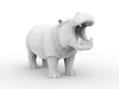 Hippo Low-Poly 3D Printable 3D print model