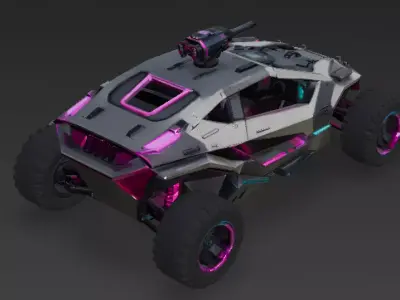 Cyberpunk Offroad Vehicle 3D Model Low-poly 3D model