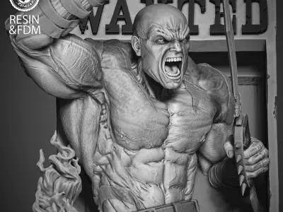 Wicked Marvel Drax Poster Bust 3D print model