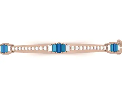 Bracelet 0040 - 2 size - Baguette - Classic 3D print model