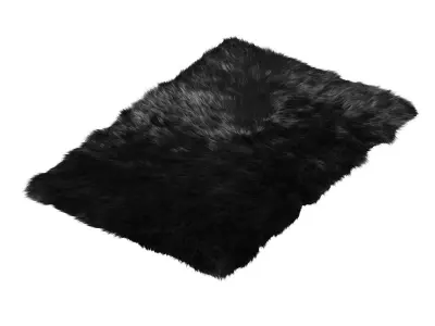 Faux Sheepskin Black Rug 3D model