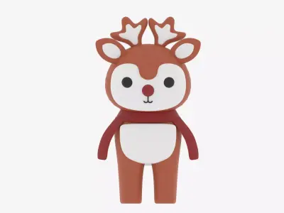 Cartoon Cute Deer 3D model