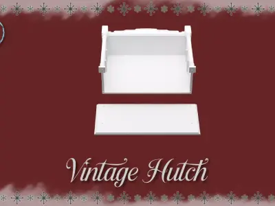 Vintage Hutch Kitchen Dollhouses  Dioramas and Christmas Decor 3D print model