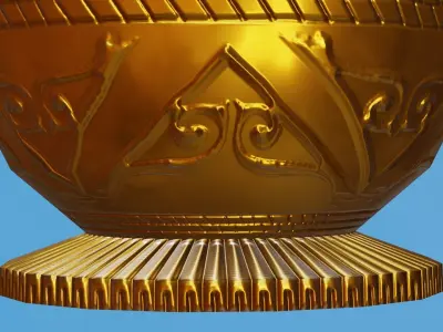 Ornate Gold Urn 2 Low-poly 3D model
