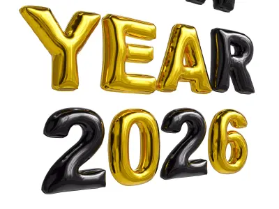 Happy Birthday balloons 2026 3D model