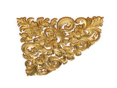 Classic carved corner decor ornament 376 3D model