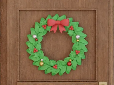 Christmas Wreath 3D model 3