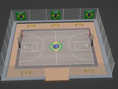 Basketball Stadium - Brazil Low-poly 3D model