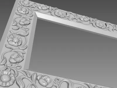 Mirror Frame Large Flower 3D model