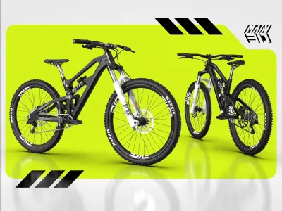 MOUNTAIN BIKE CARBON MATERIAL - ACTUAL SIZE 3D model