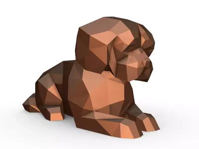 maltipoo laying down 3D print model