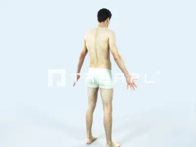 Prime I Beach Animated Rigged Sports Man Low-poly 3D model