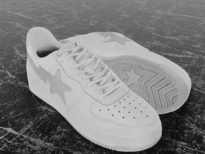 JJJOUND X BAPE STA 3D SHOES Low-poly 3D model