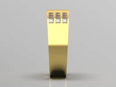man diamond gold ring mr0160 3D print model