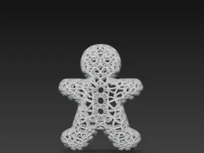 3D Gingerbread Man Model Merry Christmas Scene 3D print model