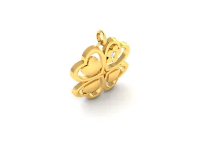 Solitaire Women Heart Pendant 3DM STL OBJ FBX Render Details 3D print model buy