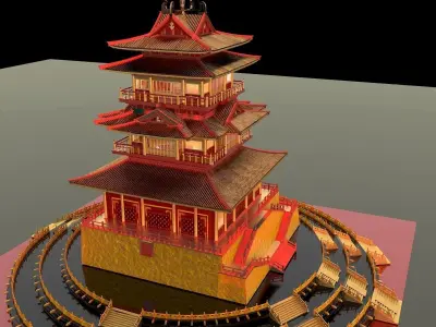 Chinese palace temple  3D model
