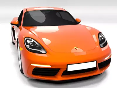 PORSCHE CAYMAN 2017 LOWPOLY Low-poly 3D model
