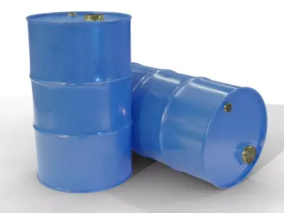 Blue Oil Barrel Low-poly 3D model