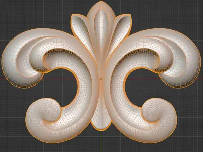 Curlicues decorative fleur de lis 3D model