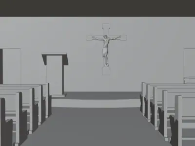 Catholic Chapel Church Low-poly 3D model