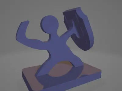 Shield Man Knife Holder 3D model