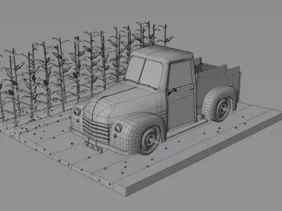 Rigged Farming Truck 3D model