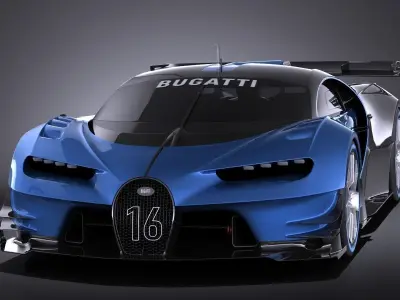 Bugatti Vision Gran Turismo Concept 2015 VRAY 3D model