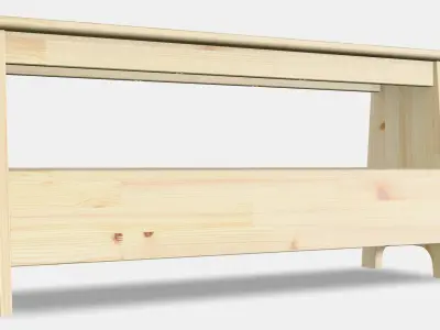 PERJOHAN Bench with storage Low-poly 3D model
