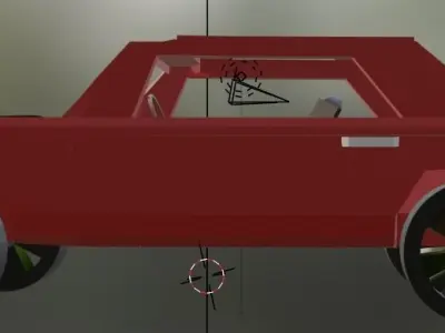 Red muscle car Low-poly 3D model