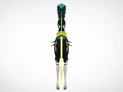 Green Circus Horse 3D model