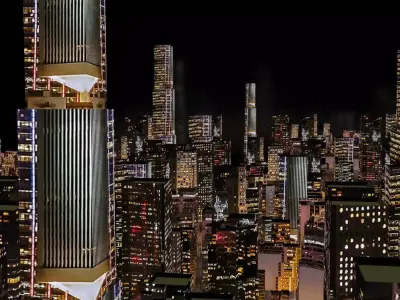City scene at night cityscape 3D model