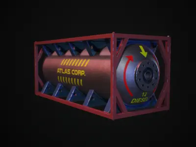 Gas Tank Low-poly 3D model