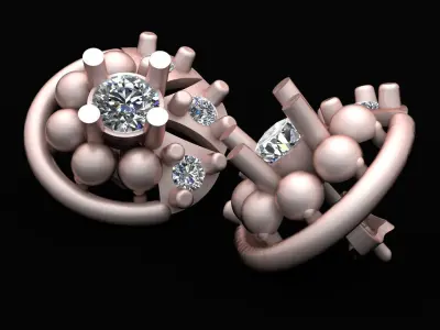 DIAMOND PRINCESS EARRING 3D PRINTABLE MODEL 3D print model