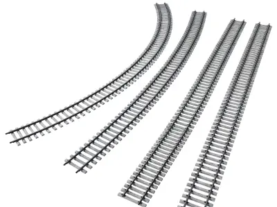 Railroad track set 1520mm 3D model