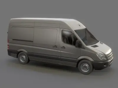 Delivery Van Low Poly Low-poly 3D model
