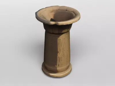 Ancient Egyptian Hieroglyphic Column 3D model