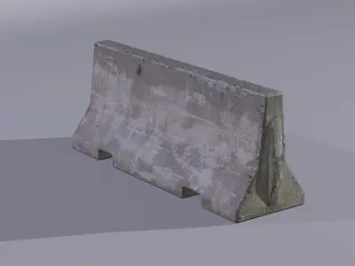 Concrete barrier Low-poly 3D model order