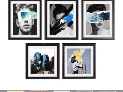 Art Frams 11- Paper torn Art 3D model