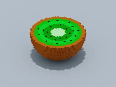Voxel Kiwi Low-poly 3D model