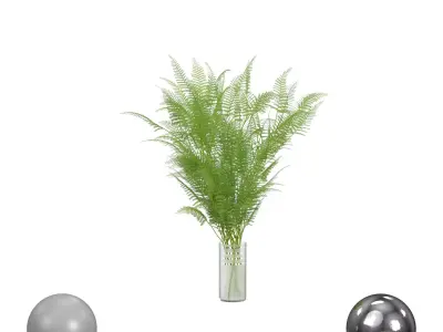 Fern Bouquet in Vase 3D model