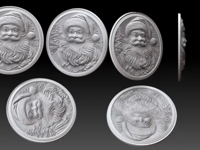 santa clause bas relief  3D print model
