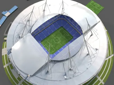 Zenit arena Krestovsky stadium Low-poly 3D model