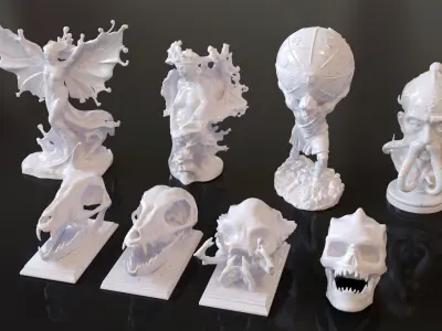 Fantasy Figurine Asset Pack 27 Stylized Statues 3D model