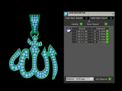Allah name pendant 3d printable model  3D print model