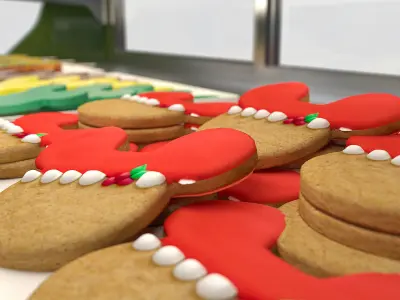 Candy-Themed Display Case with Cupcakes and Treats 3D model